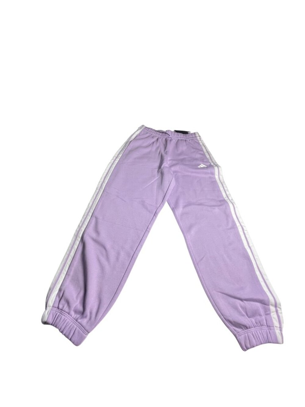 Adidas Women's Essentials 3-Stripes Fleece Joggers Purple White M NWT athletic